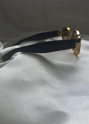 Модні сонцезахисні окуляри коричневі ретро окуляри новий але з дефектом очки 70213 фото