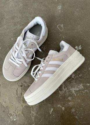 Жіночі кросівки кеди adidas gazelle bold « light grey » premium9 фото