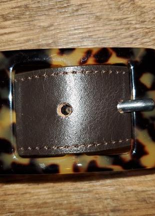 Кожаный ремень роговая пряжка per una италия натуральная кожа3 фото