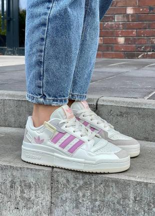 Женские кроссовки adidas forum exhibit low 84 «beige pink»