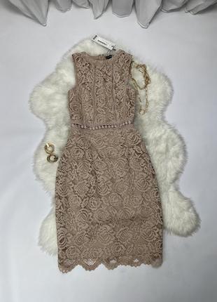 Платье кружево кружевное платье миди вечернее платье