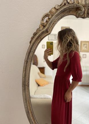 Красивое платье бордо цвета из вискозы хs8 фото