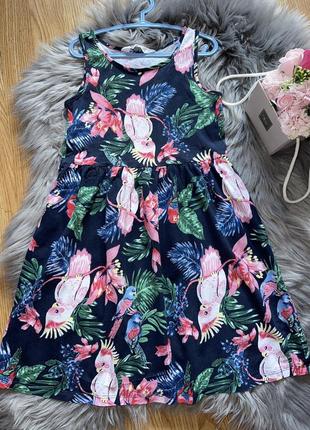 Яскравий бавовняний сарафан сукня з принтом h&m 6-7р6 фото