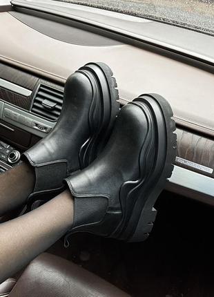 Знижка bottega veneta жіночі масивні зимові шкіряні черевики чорні з хутром натуральна шкіра скидка ботинки кожаные с мехом натуральная кожа зима2 фото