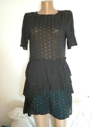 Платье натуральное с вышивкой ришелье размер м-л1 фото