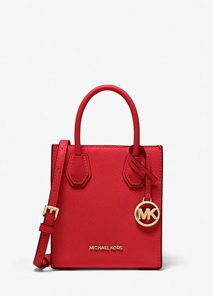 Сумка michael kors mercer extra-small pebbled leather crossbody bag