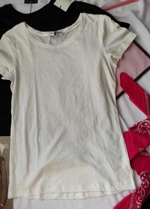 Базовая белая футболка коттон с круглым вырезом до короткого рукава белья футболка удлиненная топ5 фото