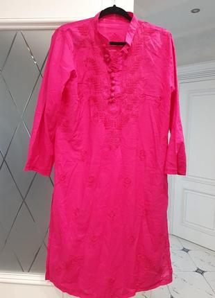 Лёгкое летнее платье туника  вышиванка ручная вышивка нитками