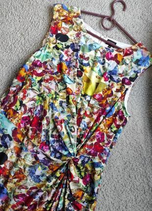 Цветное трикотажное летнее платье6 фото