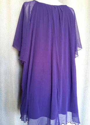 Женская нарядная блузка фиолетовая, брендовая блузка, майка сетка размер 30-32, наш 64-663 фото