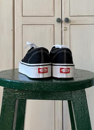 Текстильні кеди на платформі, на високій підошві vans authentic stackform black7 фото