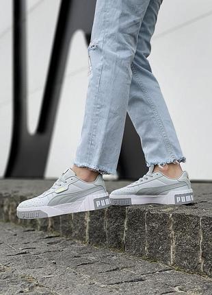 Женские кроссовки puma cali basket grey white снижка sale / smb