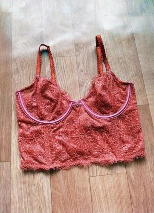 Крутезный кружевной корсет бюстгальтер victoria's secret