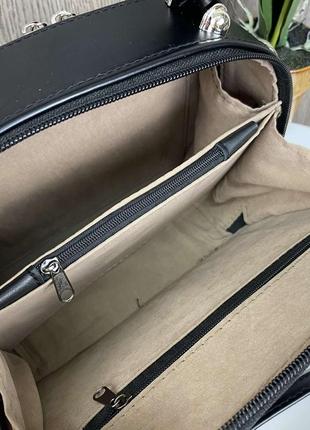 Женская каркасная мини сумочка на плечо черный 9726 фото