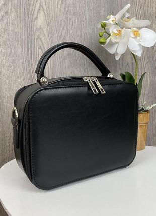 Женская каркасная мини сумочка на плечо черный 9727 фото