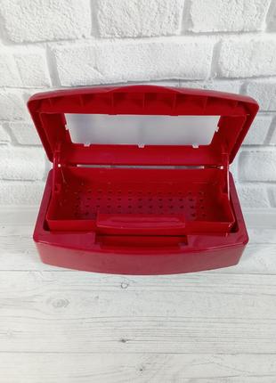 Контейнер для стерилизации маникюрных инструментов (красный)2 фото