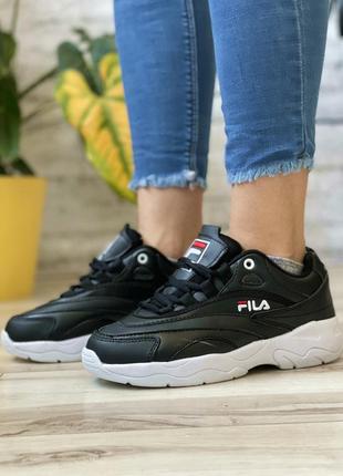 Sale! кроссовки женские fila ray черные1 фото