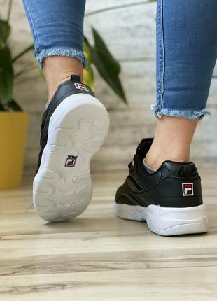 Sale! кроссовки женские fila ray черные5 фото