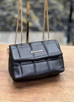 Сумка черная стеганая женская в стиле michael kors клатч сумка майкл корс кросс-боди