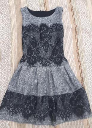 Нарядное коктейльное платье styled in italy с французким кружевом1 фото