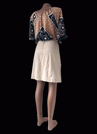 Стильная хлопковая юбка-трапеция "casa blanca" на пуговицах. размер eur38.6 фото