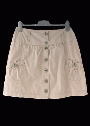 Стильная хлопковая юбка-трапеция "casa blanca" на пуговицах. размер eur38.5 фото