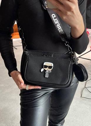 Кружевная модная черная женская сумочка2 фото