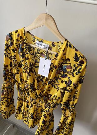 Чарівна блуза на запах з квітковим принтом ivyrevel3 фото
