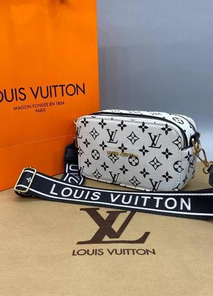 Сумка белая женская в стиле louis vuitton клатч сумка луи витон  кросс-боди