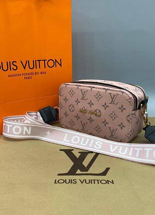 Сумка розовая женская в стиле louis vuitton клатч сумка луи витон  кросс-боди