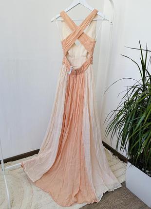 Невероятное персиковое платье макси с открытой спинкой asos