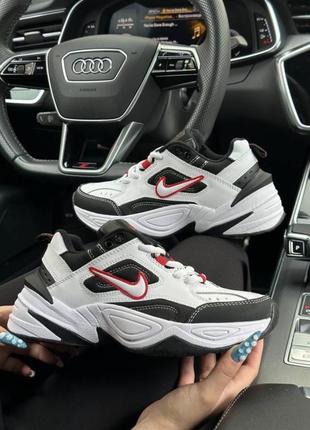 Модні кросівки nike m2k tekno white black red1 фото