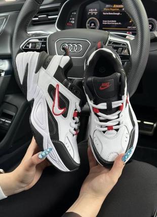 Модні кросівки nike m2k tekno white black red2 фото