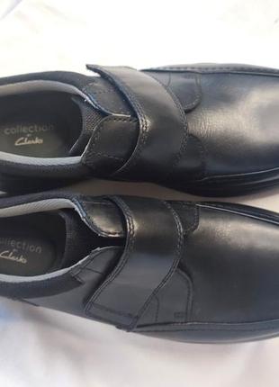 Туфлі чоловічі шкіряні чорні на широку ногу clarks (розмір 45, eu44, uk10)7 фото