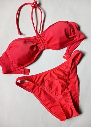 75а-в/ 70в-с чудесный яркий купальник бандо на чашку а-в, плавки бразилианки