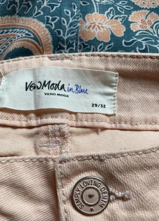 Стильные и ультракомфортные джинсы, с высокой посадкой, vero moda, цвет пудры, абрикосовый, 29 размер,9 фото