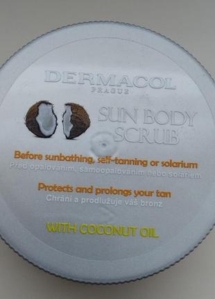 Скраб для тіла з ккосовою олією dermacol sun body scrub4 фото