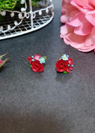 Серьги с цветами 🌹