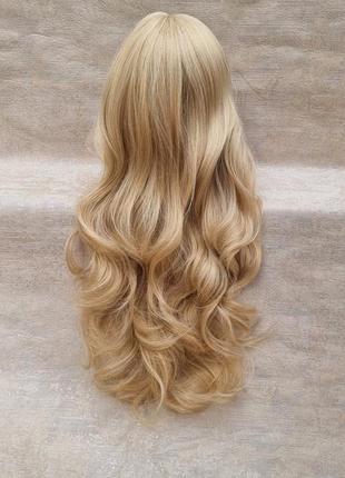 Термопарик блонд с длинными светлыми волосами под натуральный термо парик светлый пшеничного цвета для образа барби2 фото