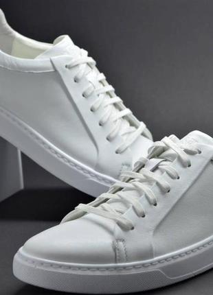 Мужские стильные спортивные туфли кожаные кеды белые tsevo 52062 фото