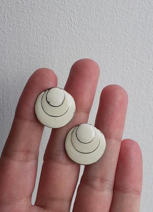 Винтажные серьги с эмалью, бижутерия