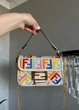 Сумочка жіноча, кладч fendi mini beige2 фото