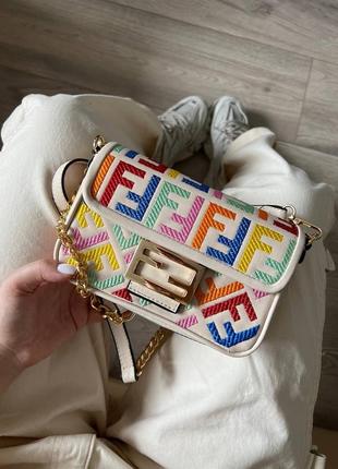 Сумочка жіноча, кладч fendi mini beige8 фото