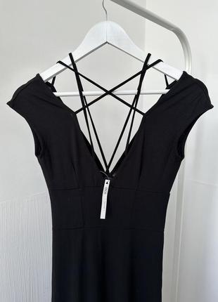 Невероятное черное платье макси из вискозы3 фото
