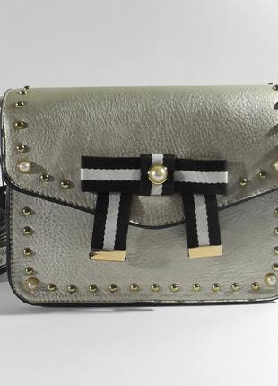 Жіноча модельна сумочка-клатч fashion a1976 сріблястий