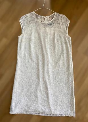 Гипюровое белое платье
