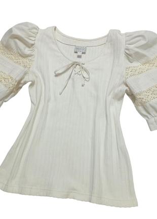 Meico, блуза с пышными рукавами, кружевом, винтаж.4 фото