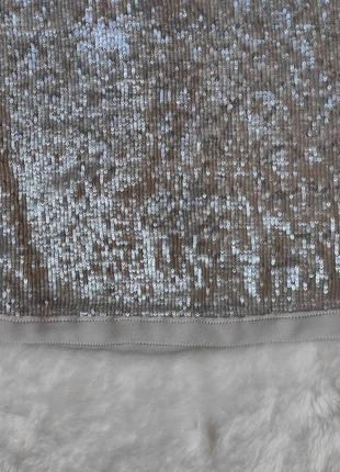 Шовкова натуральна блуза шовк із паєтками блискуча срібляста блузка шовк karen millen4 фото
