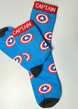 Шкарпетки captain america сині 40-45 розмір1 фото