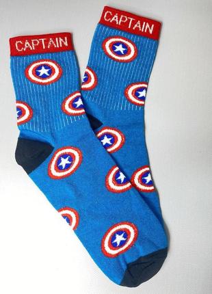 Шкарпетки captain america сині 40-45 розмір4 фото